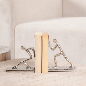 Minimal Profile Metal Bookend Slim And <b>Compact</b> Design Ideal For Space Saving And Organized Display Urban Industrial Metal - Product Image 4