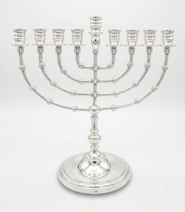 Brass Hanukkah Menorah 9 Branch Candle Holder with gold finishing Handmade Metal Candelabra for Home Religious <b>Decoration</b> - Product Image 3