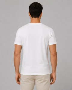 T-shirt personnalisé pour homme en coton premium, respirant, léger, décontracté, pour l'été, à manches courtes, streetwear, avec logo personnalisé - Product Image 4