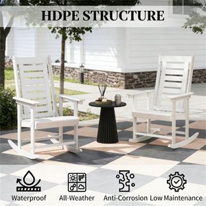 Sillón de Jardín de 2 Piezas, Blanco, para Terraza, con Reposabrazos - Product Image 2