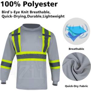 Vêtements de travail haute visibilité réfléchissants, classe 1 ANSI, imperméables, respirants, légers, avec éclairage LED, manches longues, blocs de couleur - Product Image 4