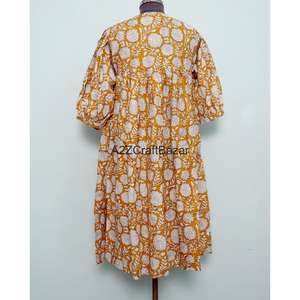 Fabricante y Exportador de Vestidos Largos con Estampado Floral, Vestidos Maxi, Vestidos de Fiesta con Cuello Cerrado de Algodón para Mujer, de la India - Product Image 6