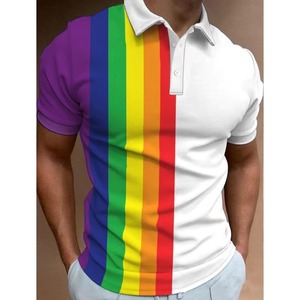 Men <b>T</b> <b>Shirt</b> Gradient <b>rainbow</b> Pattern Digital Printing 3D Prints Casual Golf Short Sleeve Polyester Knitted Breathable Summer - Product Image 1