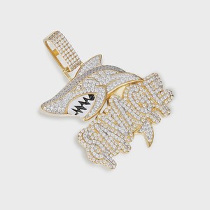 Colgante Savage para Hombre, con Diamante Moissanita de Corte Redondo, Inspirado en Animales Marinos, Colgante de Tiburón, Colgante Hip Hop, Colgante con la Palabra Savage - Product Image 5