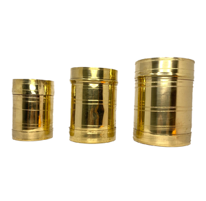 Wholesale Supplier Brass Measuring Cups and Rice Used <b>Kitchen</b> <b>Gadgets</b> Crafts 3 Pieces In Different Sizes Measuring Cups - Product Image 1