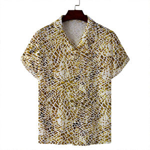 New Arrival Vintage Shirts for Men Casual Button <b>Bowling</b> Short Sleeve Hawaiian Spandex/Polyester Summer Breathable Quick Dry - Product Image 2