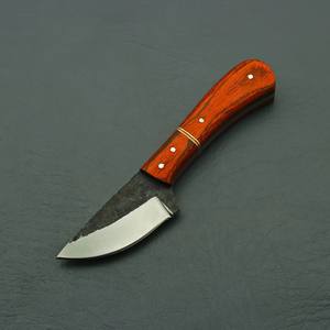 Cuchillo de Camping Compacto de Hoja Fija Forjado a Medida EDC con Mango de Pakka y Funda de Cuero OEM/ODM, Acero 12c27 de Espiga Completa - Product Image 4