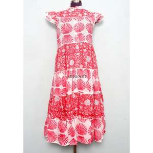 Women's Summer Maxi Dress 100% Cotton Floral Print Eco-Friendly Sweet Party Gown Casual Daily Wear Button Decoration Natural - Product Image 1