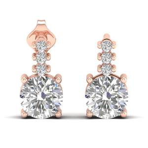 REYES - Pendientes de Diamante de Laboratorio CVD de Corte Redondo de 0.74 Quilates, Oro Sólido de 14K, Cierre de Rosca, Accesorios para Mujer, Joyería Fina - Product Image 2