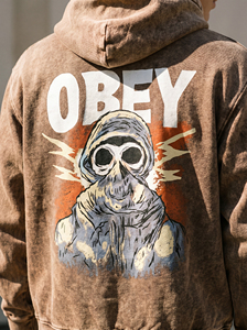 Sudadera con capucha y cremallera personalizada con efecto lavado ácido para hombre, de algodón grueso y forro polar, estilo oversize, informal, para invierno - Product Image 5