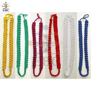 Dress Uniforms Staff <b>Lanyard</b> French Fourragere Shoulder Cord Colorful Citation Box Brass Tip Brass Hook Customizable 100% Nylon - Product Image 2