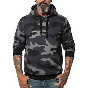 Sudadera con Capucha de Camuflaje para Hombre, Corte Regular, Poliéster y Algodón, Estilo Casual Urbano, Diseño con Bolsillos, Ropa de Otoño, Sudaderas con Capucha para Hombre - Product Image 1