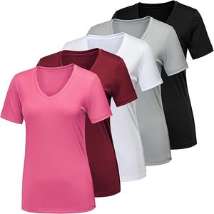 T-shirt femme à séchage rapide, logo personnalisé, vêtements de sport performants, tenue de sport unie, entraînement estival, tissu respirant et doux - Product Image 1