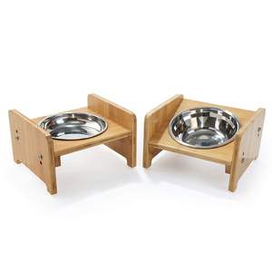 Eco-Friendly Natural Wood <b>Dog</b> Feeding <b>Bowl</b> Promotional Pet Product for <b>Dog</b> Food - Product Image 1