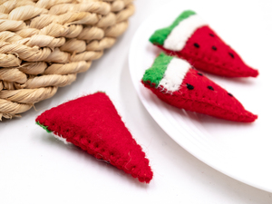 Rodajas de sandía de fieltro de lana de 6 cm, rodajas de frutas de fieltro, frutas de fieltro de lana para juegos de simulación: comercio justo y hecho a mano - Product Image 4