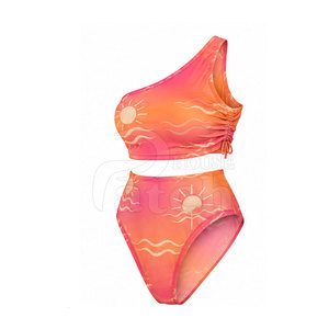 Women Resort Swim Set Two Piece Coordinated Swimwear Flexible Fabric <b>High</b> Bottom Summer Travel Beach Apparel - Product Image 4