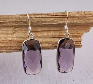 Wholesale Natural Amethyst 925 <b>Sterling</b> <b>Silver</b> <b>Dangle</b> <b>Earrings</b> February Birthstone Purple Gemstone Drop <b>Earrings</b> High Quality - Product Image 3