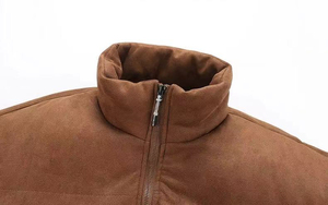 Men's Winter Puffer <b>Jacket</b> Stand Collar Zip Up Warm <b>Fleece</b> <b>Lined</b> Casual Outdoor Coat OEM Custom Logo - Product Image 2