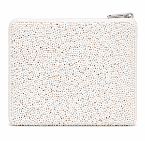 Beaded Coin Purse Handmade Decorative Coin Holder for Everyday Use Handmade Evil Eye Beaded Coin <b>Pouch</b> | White <b>Zip</b> Purse - Product Image 4