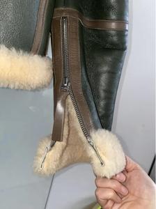Tailor Made Customized Color Women's <b>Shearling</b> Sheepskin Genuine Leather <b>Bomber</b> <b>Jacket</b> Handcrafted RAF Dyed Quick Dry - Product Image 6