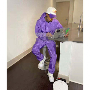 Ensemble de jogging imperméable de haute qualité, imprimé, écologique, streetwear, coupe-vent, veste zippée, pantalon élastique - Product Image 2