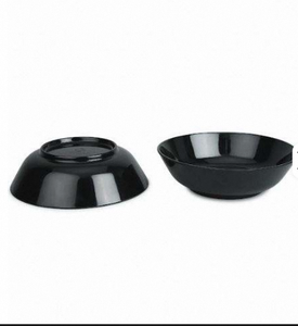 Black <b>Plastic</b> <b>Bowl</b> Minimalist Design Polished Finish Dishwasher Safe for Food <b>Serving</b> Home Use - Product Image 2