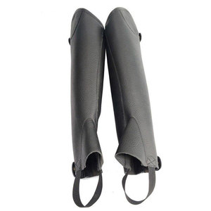 Custom Made PU Leather Half Mini <b>Chaps</b> Straight Zipper Reusable Custom Logo Best Quality Black Custom Color Custom Size Horse - Product Image 3
