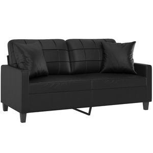 Sofá de Salón Negro de 2 Plazas, Material 75% Polivinilcloruro, 20% Poliéster, 5% Algodón - Product Image 3