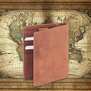 Royaa Vintage Men's Genuine Leather Short <b>Wallet</b> Open Closure Multi-Function <b>RFID</b> <b>Blocking</b> PVC Lining 5 Inch - Product Image 5