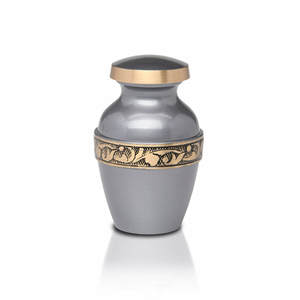 Brass Keepsake Cremation <b>Urn</b> for Ashes Traditional Pewter Funeral Mini <b>Urns</b> Supplies by Higher Handicrafts - Product Image 2