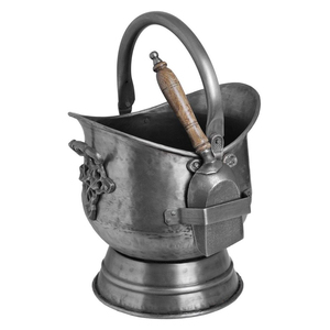 Cubo de carbón alto de metal galvanizado con asa, cubo para carbón para el hogar, jardín, exterior, accesorios para chimenea - Product Image 6