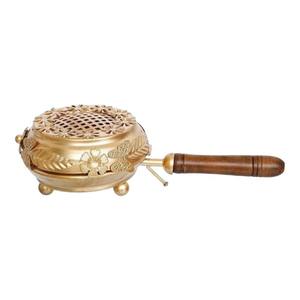 Quemador de incienso de carbón de hierro con asa de hierro, estilo budista ecológico Golden Sambrani Dhoop para el hogar, templo u oficina - Product Image 1