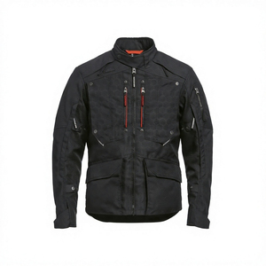 Veste de moto unisexe à manches longues noire imprimée, coupe-vent, style course, respirante, polyester/nylon, pour l'automne - Product Image 1