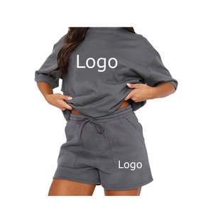 Ensembles pour femmes 2 pièces en tricot gaufré avec dentelle et motifs 3D, haut et short d'été 100% coton respirant, séchage rapide, écologique - Product Image 6