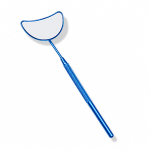 Handheld Pocket Makeup <b>Mirror</b> 3X Magnifying Single Side <b>Moon</b> Shape Stainless Steel Frame Chrome Finish Blue Color - Product Image 6