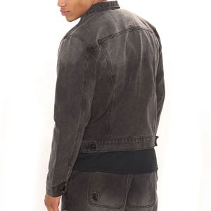 Abrigo cortavientos de invierno de moda para hombre, chaqueta vaquera de Primavera de Algodón 100% con estilo de moda de mezclilla rasgada - Product Image 4