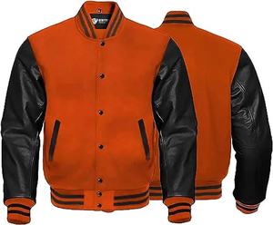 Custom Logo Men's Plus Size Eco-Friendly Varsity Sport <b>Jersey</b> <b>Jacket</b> Loose Casual Winter Fleece Turn-Down Collar Canvas Button - Product Image 4