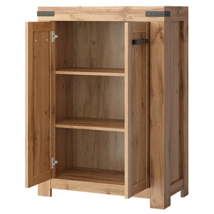 Mueble de Salón Moderno de Lujo Rústico de Madera Maciza con 2 Estantes, Puertas de Panel Plano, Mueble de Almacenamiento, Diseño Moderno de Casa de Campo - Product Image 2