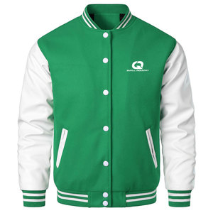 Customizable High Quality <b>Men</b> Varsity <b>Jacket</b> <b>Leather</b> Sleeves Stylish Design Casual College Wear With Button Closure - Product Image 1