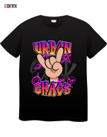 T-shirt personnalisé noir en polyester/coton tricoté, imprimé DTF, pour hommes et femmes, avec logo personnalisé, transfert thermique vinyle, nouveau design