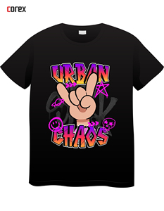 T-shirt personnalisé noir imprimé DTF pour homme et femme, nouveau design, logo personnalisé, transfert thermique en vinyle, autocollant DTF - Product Image 5