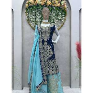 Conjunto de Traje de Fiesta de Chifón Talla XL con Detalles de Codificación y Lentejuelas - Product Image 1