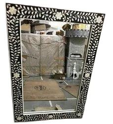 Espejo de Pared Decorativo Moderno con Marco Redondo Tradicional Árabe, Incrustaciones Ligeras de Hueso/Nácar, para Decoración del Hogar - Product Image 3