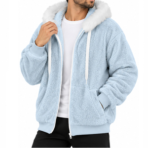 Mens Womens Custom <b>Sherpa</b> <b>Fleece</b> Hoodies Warm Winter Soft Fluffy Zipper Hooded Sweatshirt Wholesale Casual Streetwear Clothing - Product Image 3