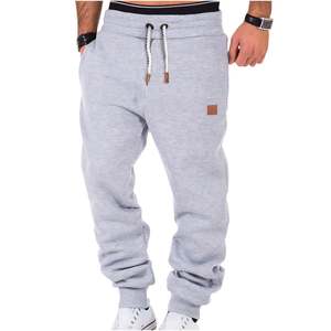 Men's 100% Cotton Fleece Sweatpants Streetwear Baggy Joggers Sports Pants <b>Trousers</b> Multi Pockets <b>Elastic</b> Drawstring Waist Cuff - Product Image 6
