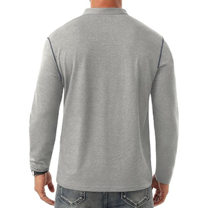 Camiseta Henley para Hombre, Diseño 2026, Manga Larga, 3 Botones, Estilo Casual, Algodón, con Bolsillo - Product Image 6