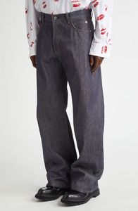 Jeans de Hombre de Cintura Alta, Lavado Oscuro, Corte Recto, Casuales, de Algodón, Peso Medio, Ajuste Holgado, Estilo Otoñal - Product Image 6