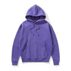 Sudadera con Capucha para Hombre, Color Negro Sólido, Resistente al Viento, 220g, Forro Polar, 100% Algodón, Informal, Otoñal, Tejida - Product Image 2