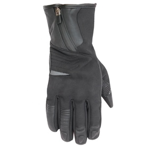 Gants de moto en cuir noir avec surpiqûres blanches, style long, compatibles écran tactile, pour course automobile, Cafe Racer, sécurité, pour motards - Product Image 2