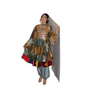 Vestidos vintage kuchi afganos hechos a mano para mujer en varios colores y tallas, ropa tradicional afgana multicolor. - Product Image 1